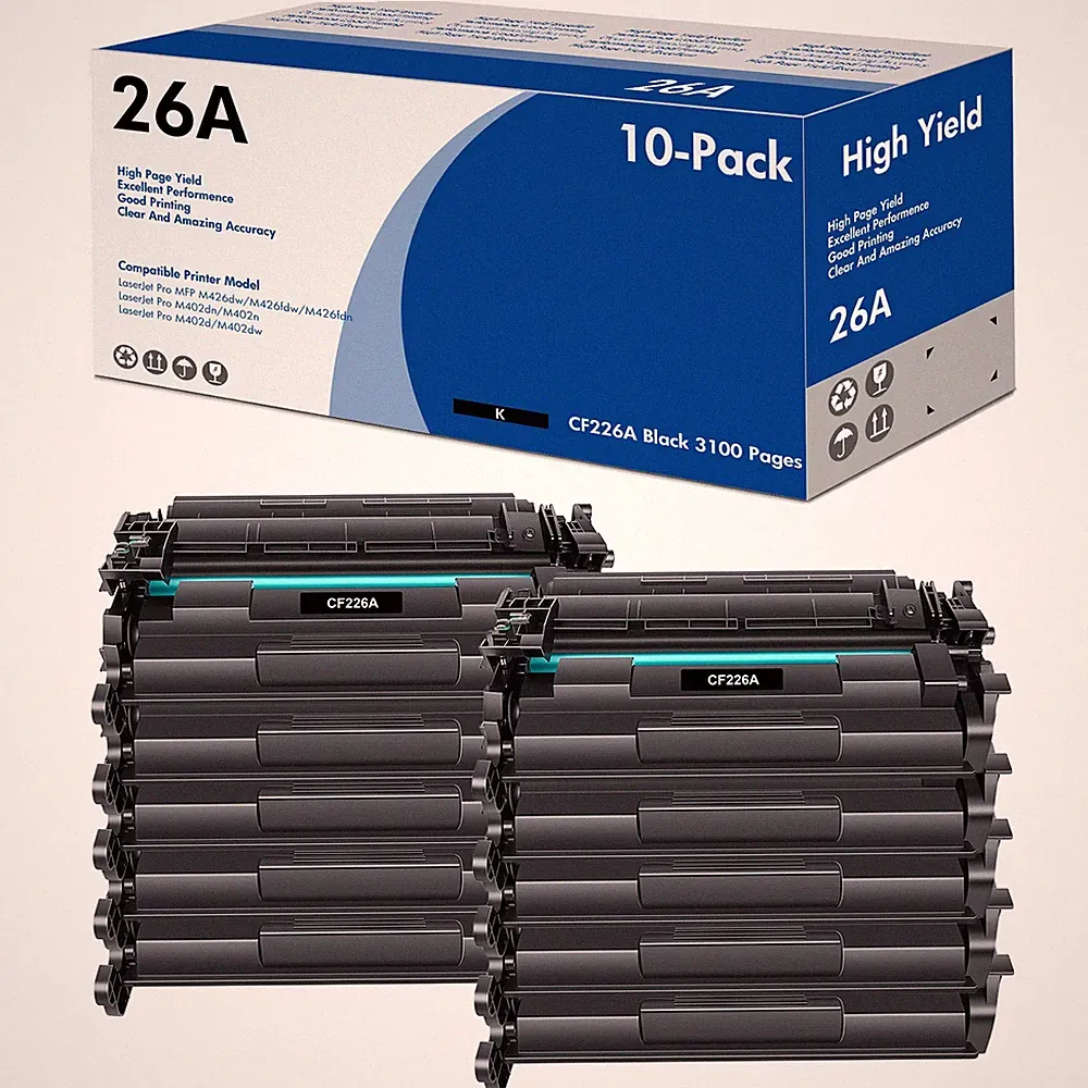 10x CF226X Ink Toner Cartridges for HP 26X LaserJet Pro MFP M426dw M426fdw Black