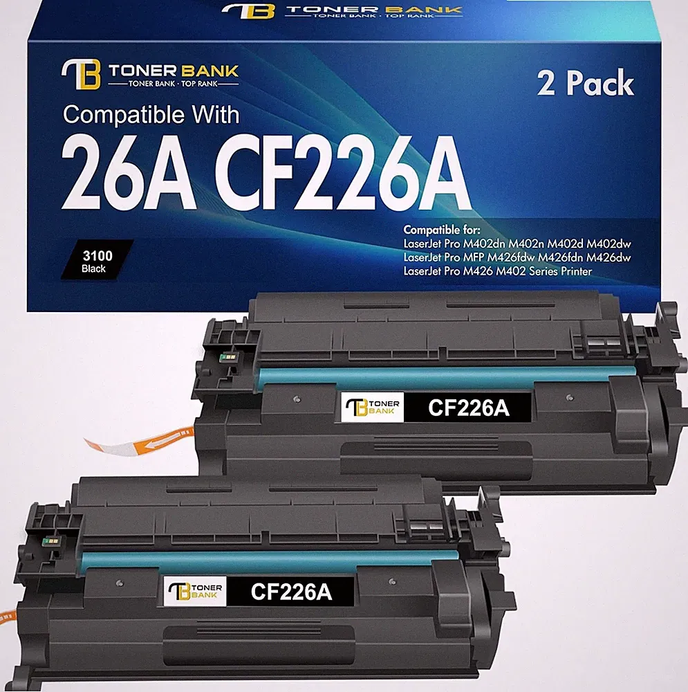 2 Pack Compatible Laser Printer Toner