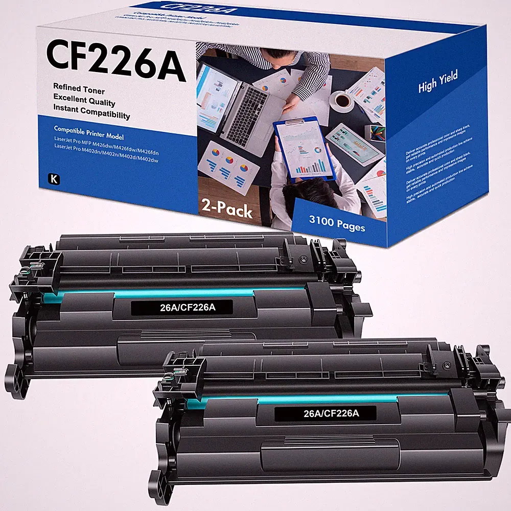 2pk Black Ink toner cartridge For HP 26A CF226A LaserJet Pro MFP M426fdw Printer