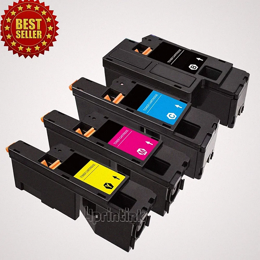 4 Pack High Yield 1660 Toner Cartridges Set For DELL Laser C1660 C1660W Printer