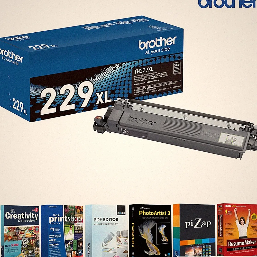 Brother Genuine High Yield Toner Cartridge Black with Printer Softwares