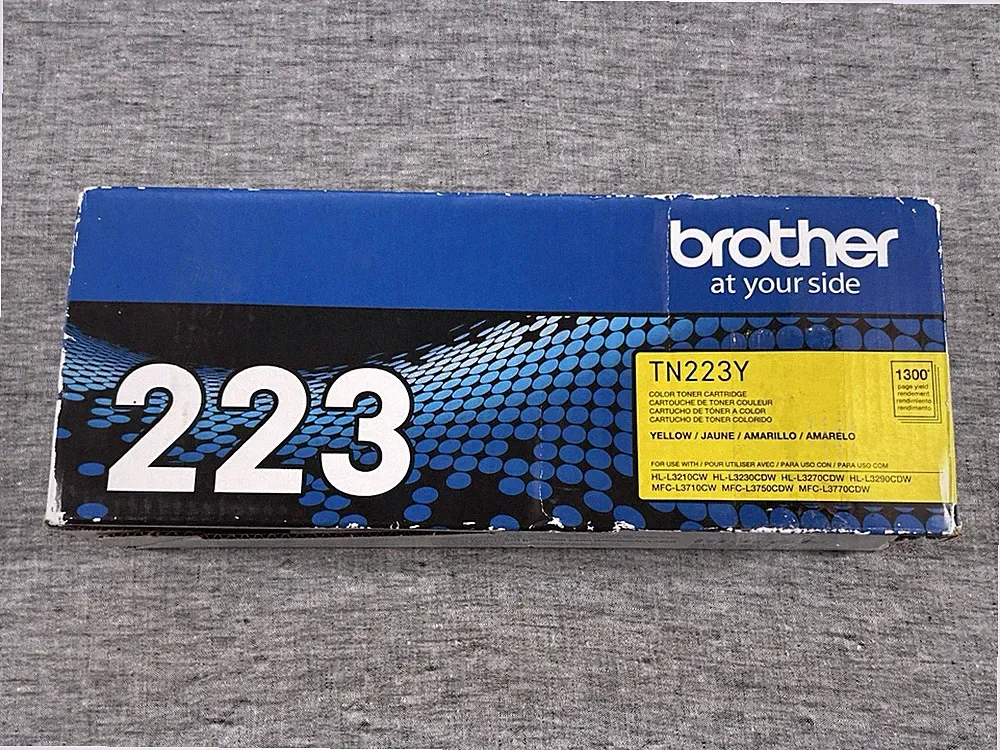 Brother TN223Y Yellow Genuine Color Printer Toner Cartridge OEM Damaged Box