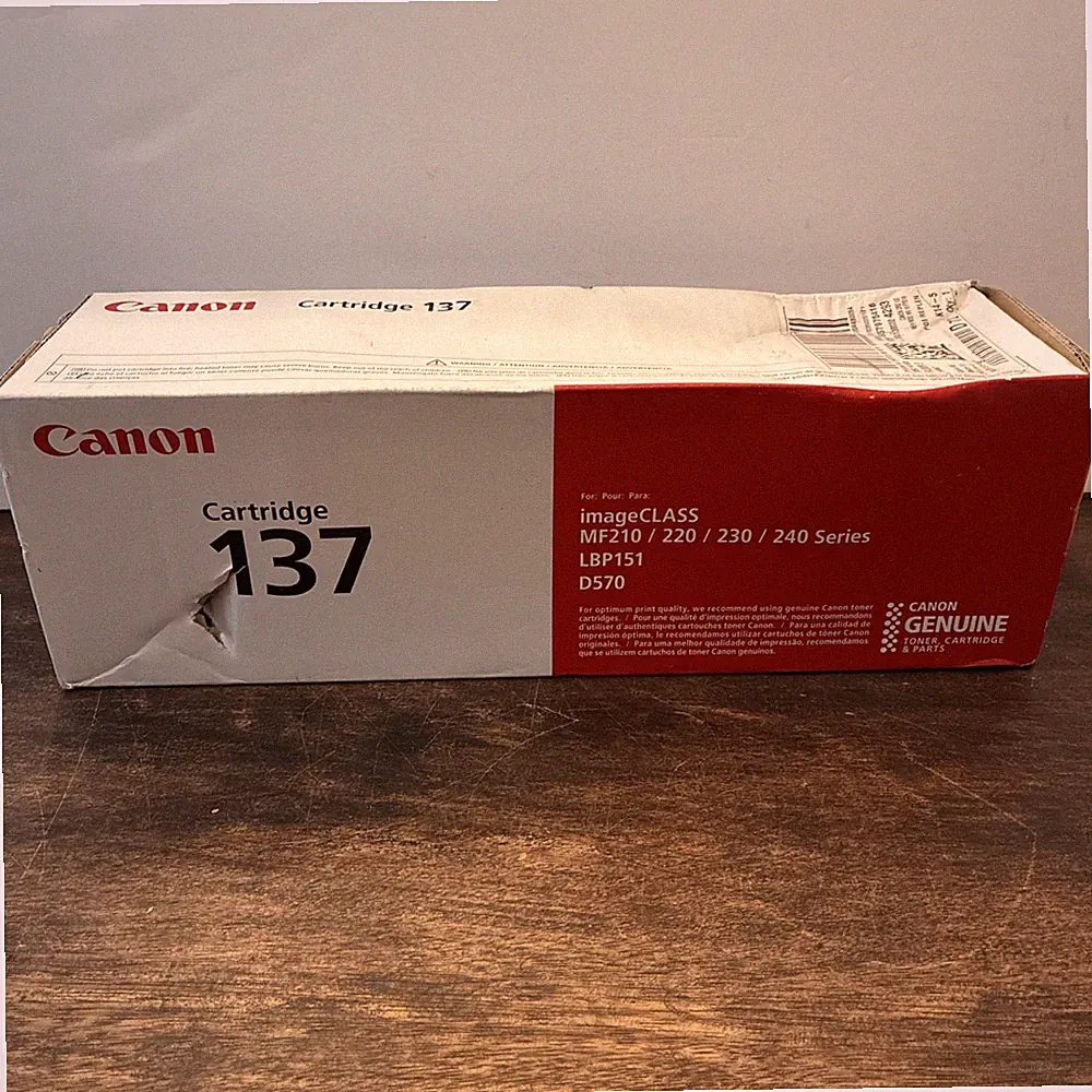 CANON Genuine Cartridge 137 Laser Printer Toner - Black SEALED Small Box Damage