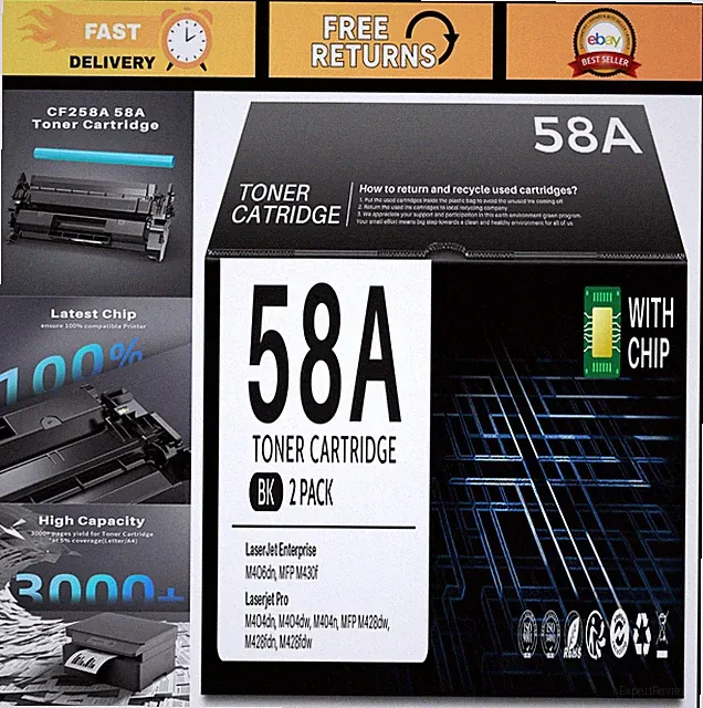 Compatible Black Toner Cartridge 58A CF258A 58X for LaserJet Pro M404dn MFP M428