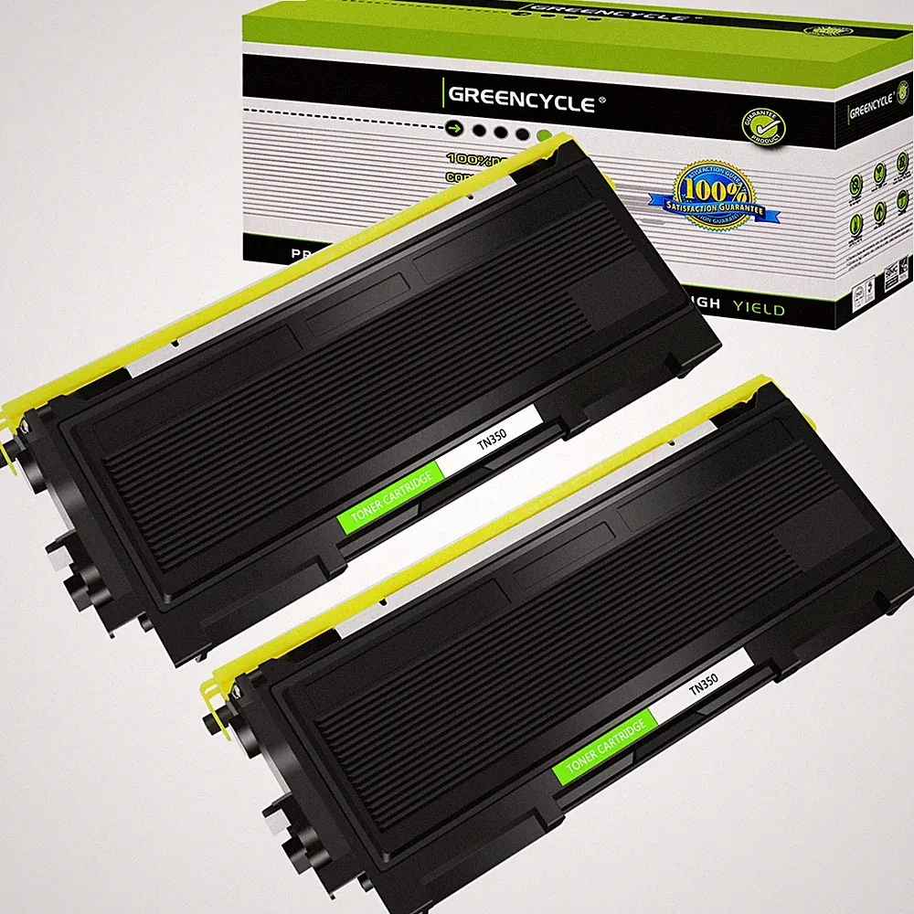 Greencycle 2PK TN350 Toner For Brother HL-2030 HL-2040 HL-2070N Intellifax 2850