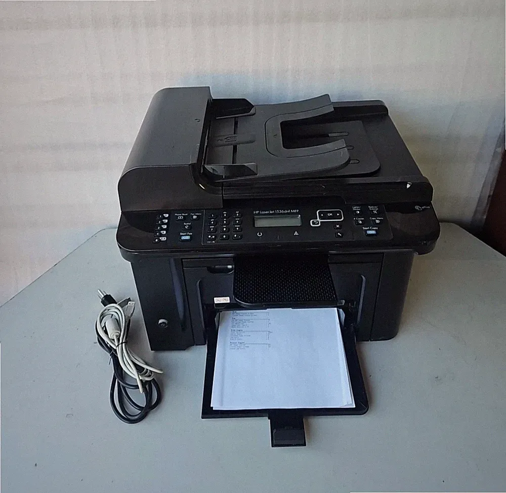 HP LaserJet 1536dnf MFP All-In-One Monochrome Laser Printer W/ Cables, Toner