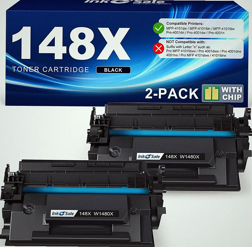 Ink e sale 2PK Toner Cartridge for HP 148X Pro 4001 MFP 4101 WITH CHIP black