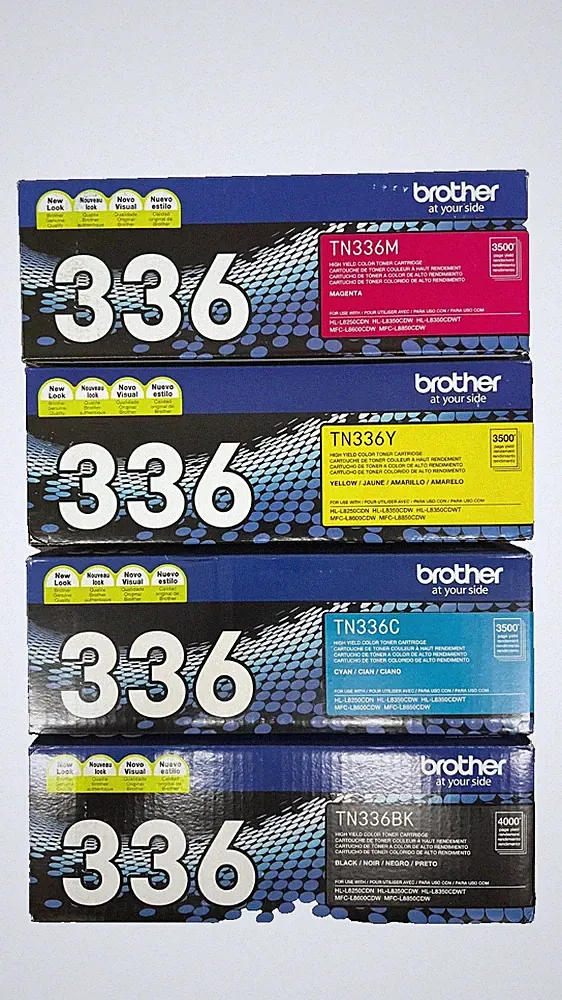 NEW Brother TN336 Printer Toner Cartridge Set - Black, Cyan, Magenta, Yellow