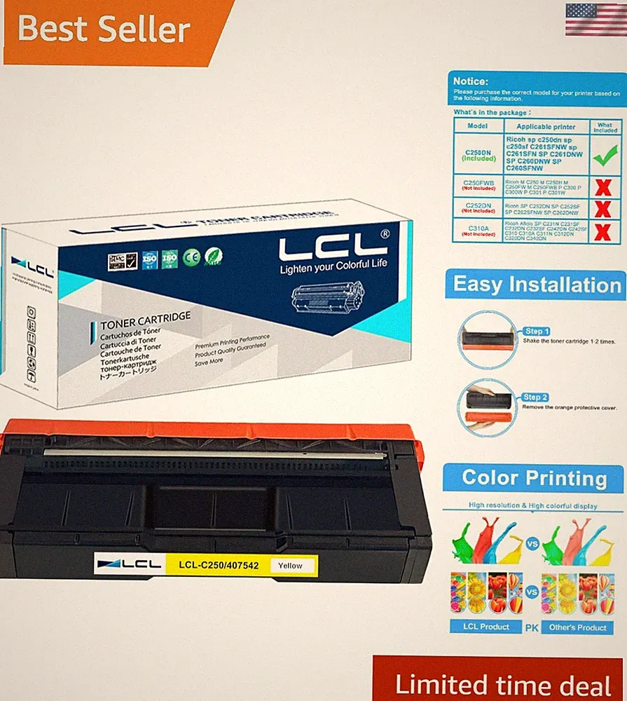 Quality Assurance Yellow Toner Cartridge for Office Use - Compatible for Ricoh