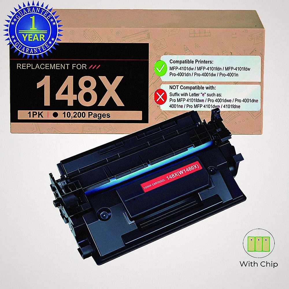 W1480X High Yield Toner with Chip Compatible for HP 148X LaserJet Pro 4001n 4101